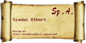 Szadai Albert névjegykártya